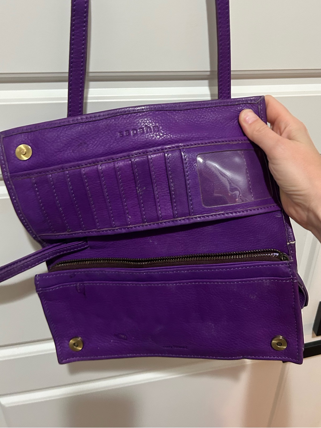 Sapahn Purple Leather Crossbody With Removable Strap — image 5 of 7